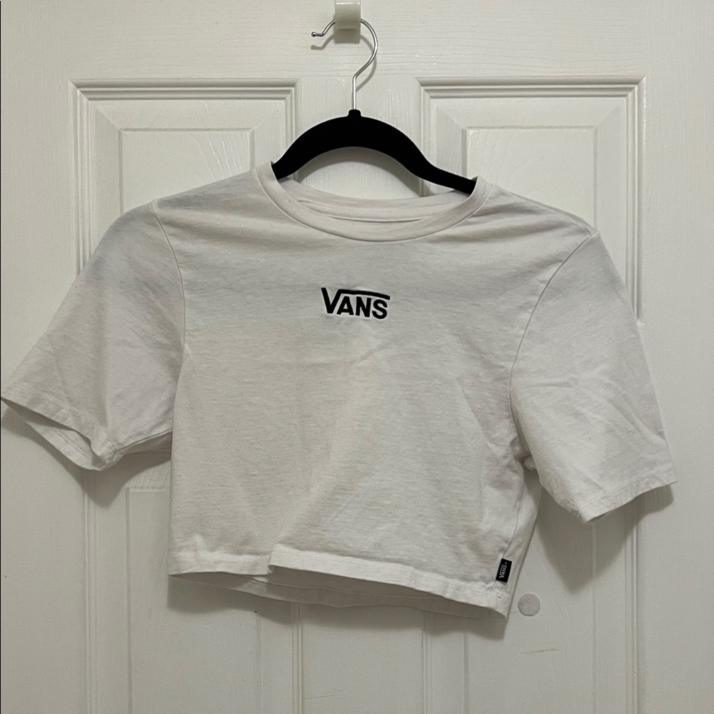 Vans White Short Sleeve Crop Tee